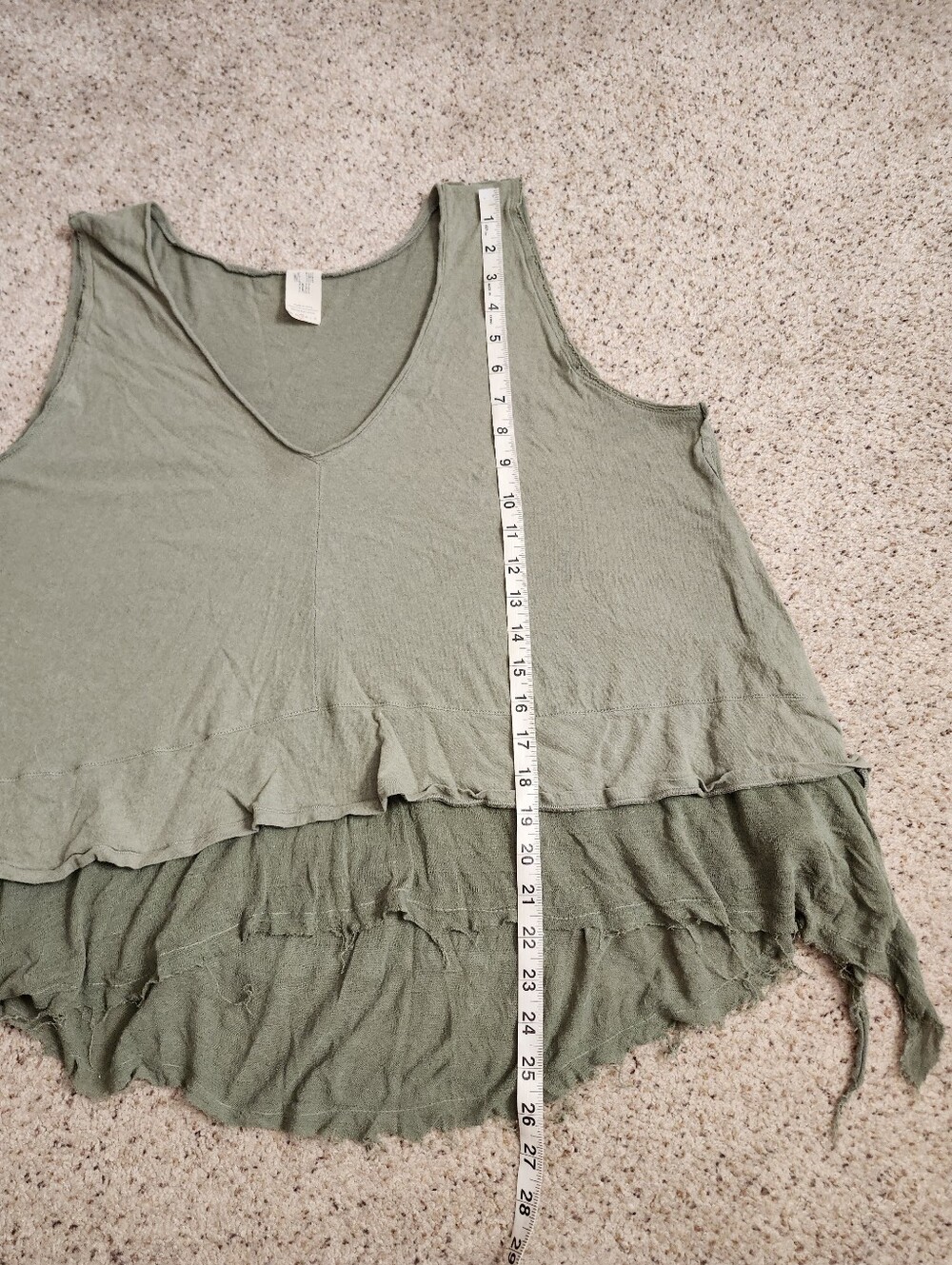 We The Free Olive Green Tiered V-Neck Tank Top - Picture 5 of 7